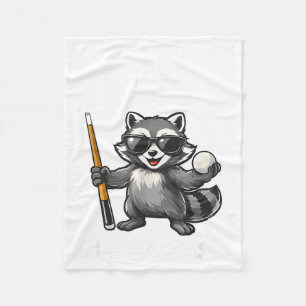 Pool Time Madafakas Funny Racoon Billiards Player Fleece Blanket