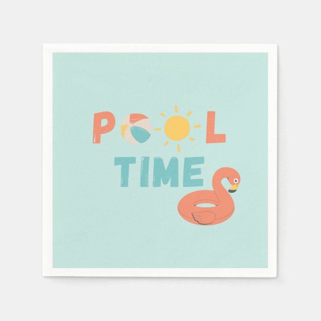 pool time. Party Napkins & Supplies (Front)