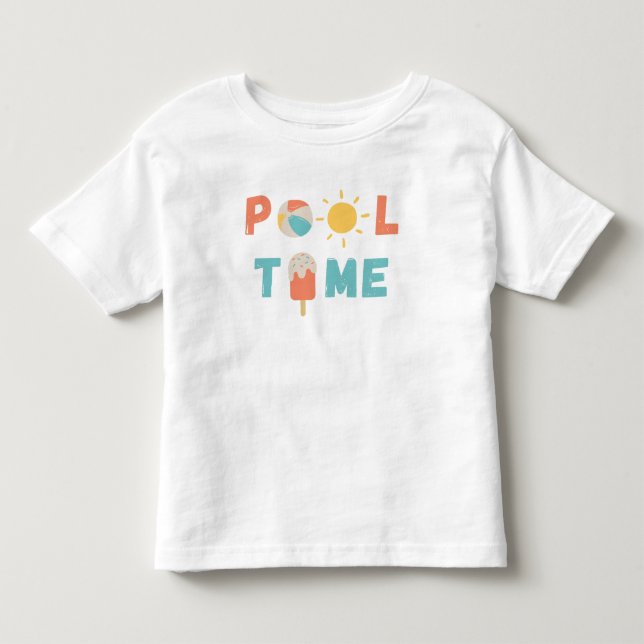 pool time. Toddler Tops & T-Shirts (Front)