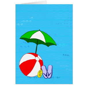 Pool Toys Blue Water Blank Art Card