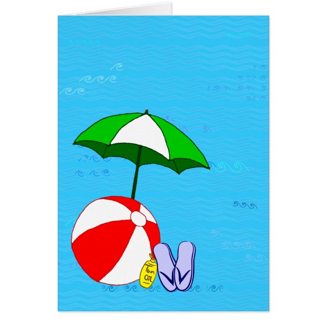 Pool Toys Blue Water Blank Art Card (Front)