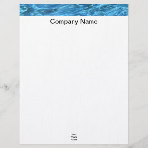 Pool Water Custom Letterhead