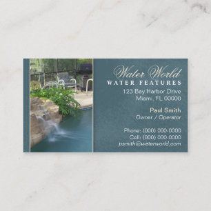 Pool Water Feature Business Card