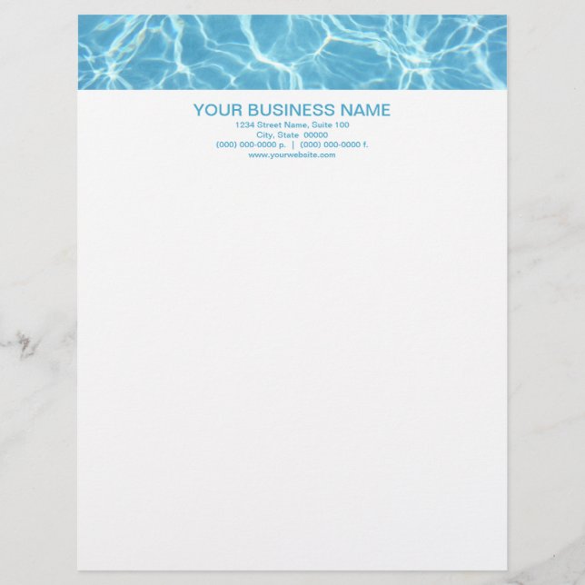 Pool Water Letterhead (Front)