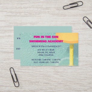 Pool Water Swimming Lessons Business Card