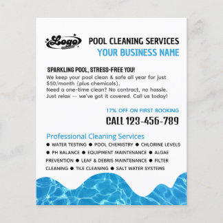 POOL Water, Swimming Pool Cleaning Advertising Fly Flyer