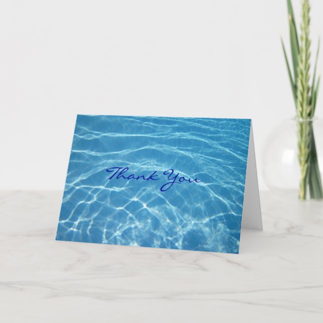 pool water Thank You Note Card (Front)