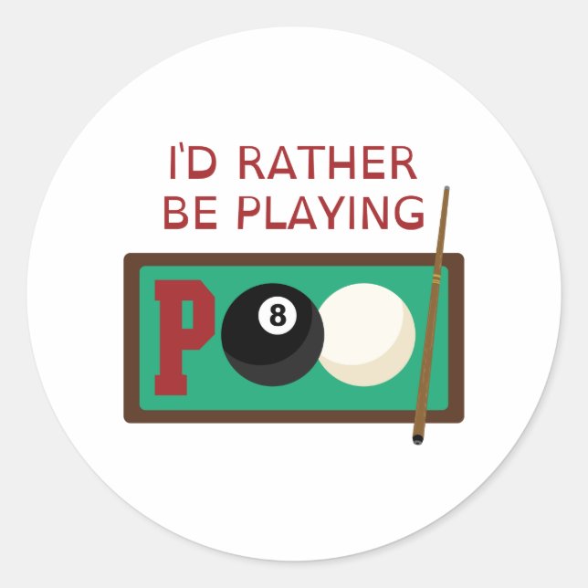 Pool Word Classic Round Sticker (Front)