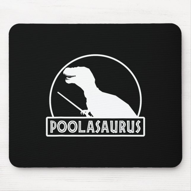 Poolasaurus Billiard Player Dinosaur Snooker Eight Mouse Mat (Front)