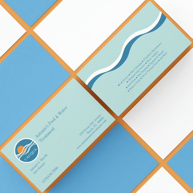 Pools and Water Treatment Company Business Card (Creator Uploaded)