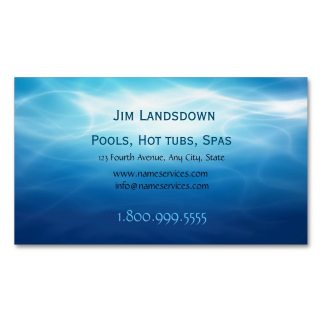 Pools Hot tubs Spas  Custom  Business Card (Front)