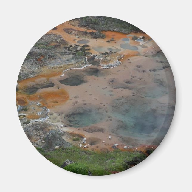 Pools Yellowstone Hydrothermal Colours Artists Pai Magnet (Front)