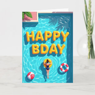 Poolside Birthday Letters Card