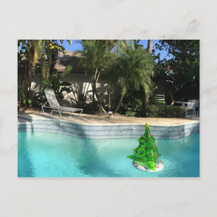 Poolside Christmas Holiday Postcard