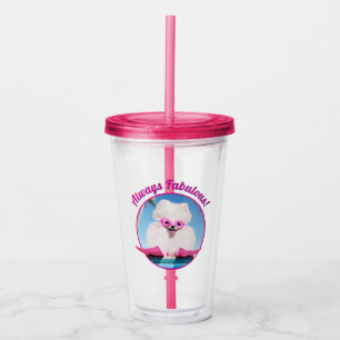 Poolside Dog In Flippers Acrylic Tumbler