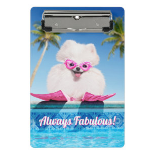 Poolside Dog In Flippers Mini Clipboard