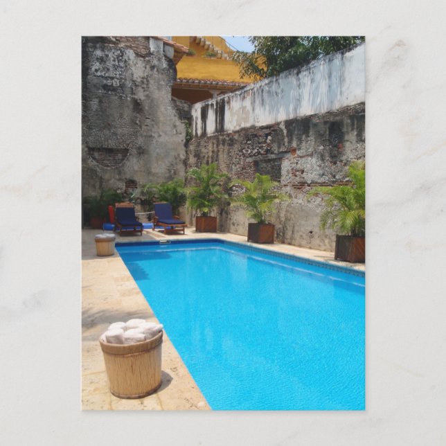 Poolside in Colombia Postcard (Front)
