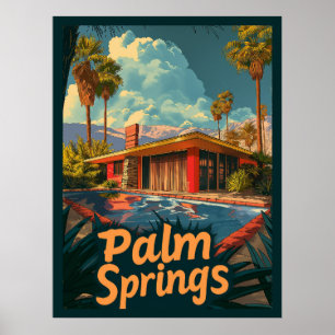 Poolside Paradise: A Retro Palm Springs Poster