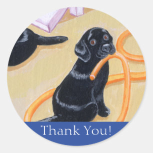 Poolside Party Labradors Painting Classic Round Sticker