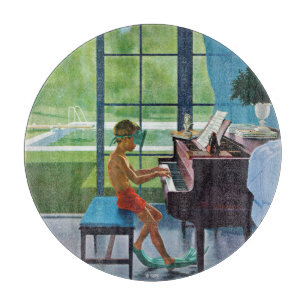 Poolside Piano Practice Cutting Board