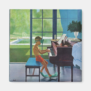 Poolside Piano Practice Magnet