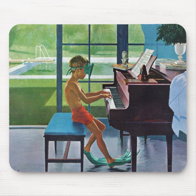 Poolside Piano Practice Mouse Mat (Front)