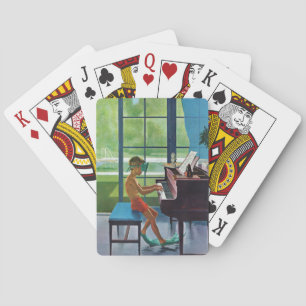 Poolside Piano Practice Playing Cards