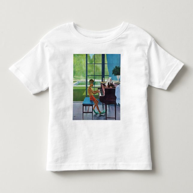 Poolside Piano Practice Toddler T-Shirt (Front)