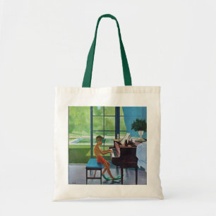Poolside Piano Practice Tote Bag