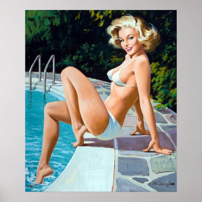 Poolside Pin Up Poster (Front)