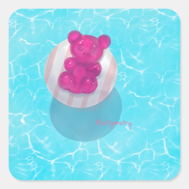 Poolside Square Sticker (Front)