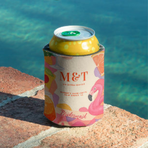 Poolside Summer Tropical Bachelorette Personalized Can Cooler