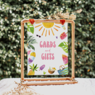 Poolside Theme Gifts and Cards Sign
