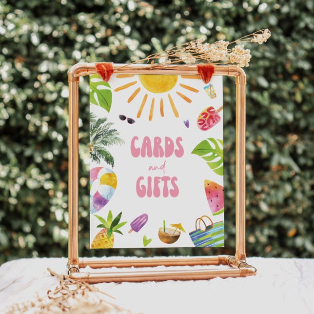 Poolside Theme Gifts and Cards Sign (Creator Uploaded)