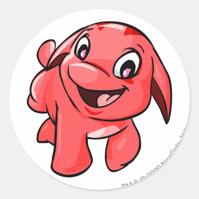 Pooogle Red Classic Round Sticker (Front)