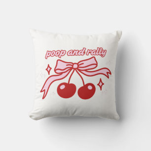 Poop and Rally Baby Print Cute Pink Cherry Cushion