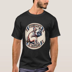 Poop Dog French Bulldog Old School Tattoo Style T-Shirt