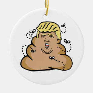 poop donald trump ceramic tree decoration