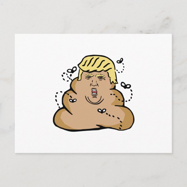 poop donald trump postcard (Front)