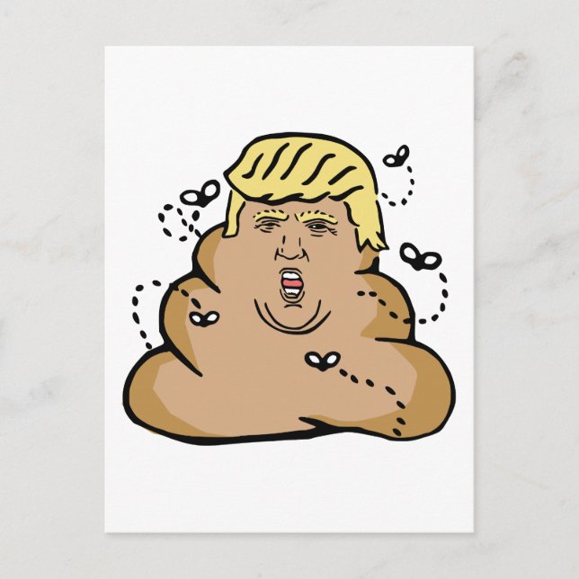 poop donald trump postcard (Front)