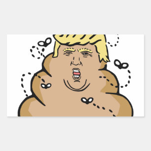 poop donald trump rectangular sticker