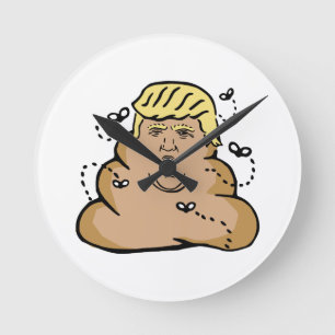 poop donald trump round clock