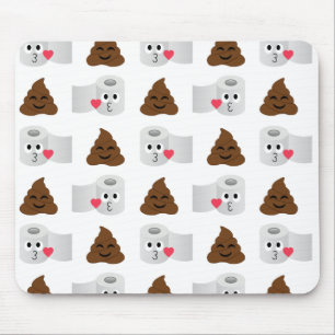 poop emoji and toilet tissue paper mouse mat