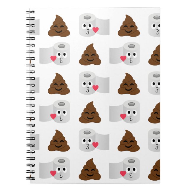 poop emoji and toilet tissue paper notebook (Front)