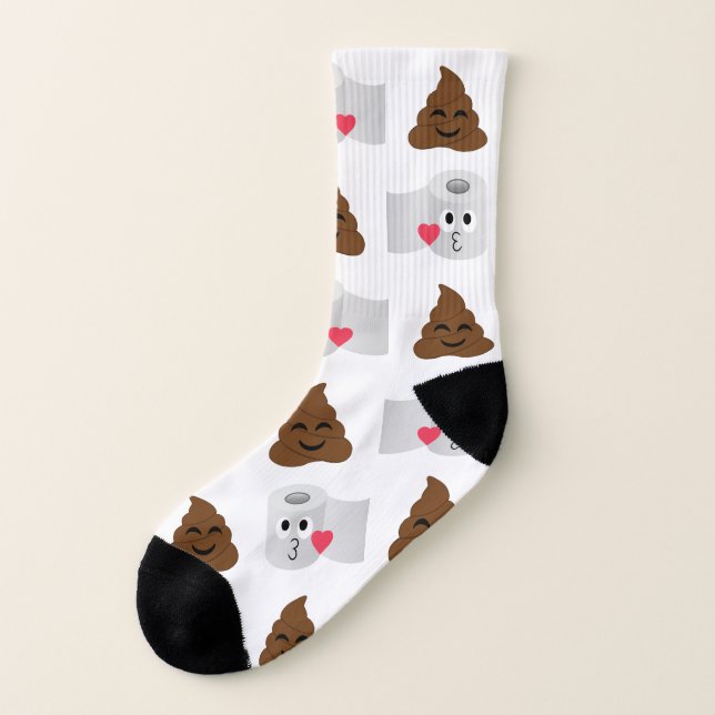 poop emoji and toilet tissue paper socks (Right Inside)