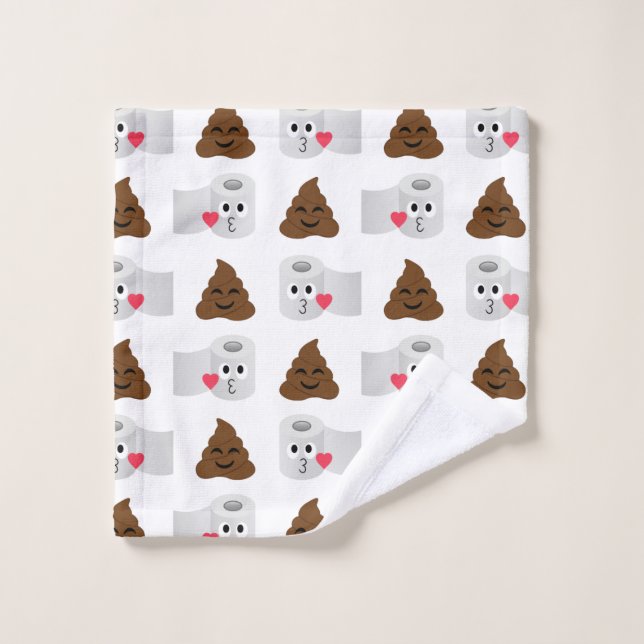 poop emoji and toilet tissue paper wash cloth (Wash Cloth)