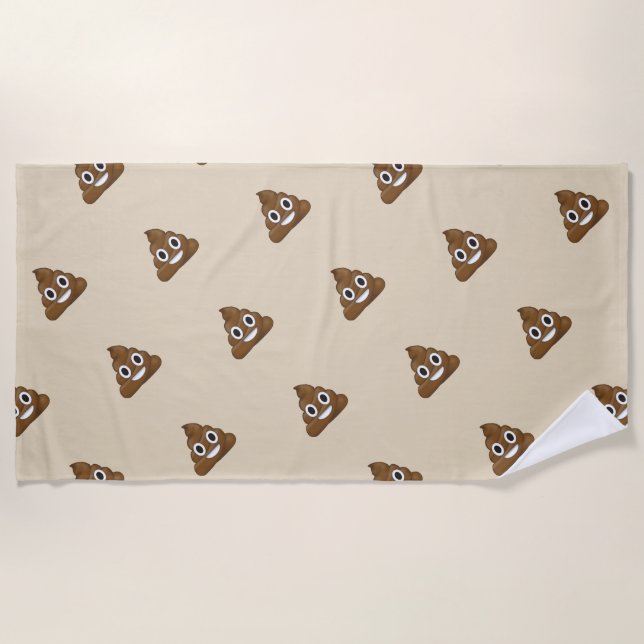 Poop Emoji Beach Towel (Front)