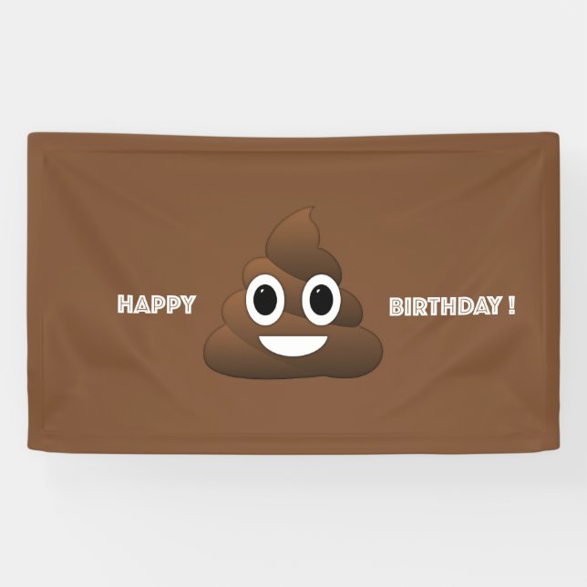 Poop Emoji Birthday Banner (Horizontal)
