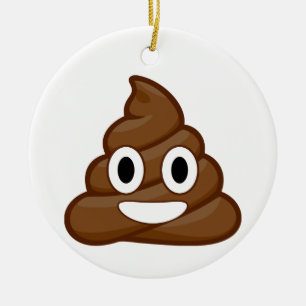 poop emoji ceramic tree decoration
