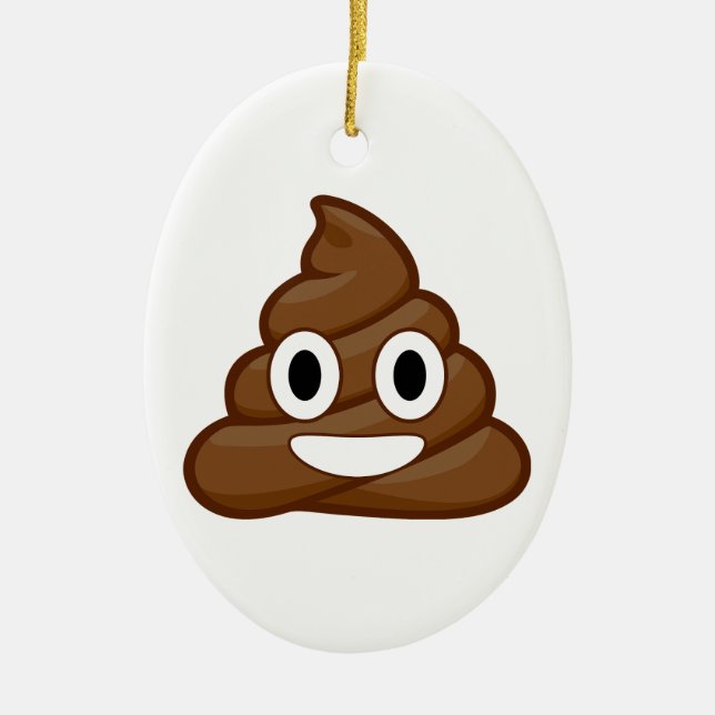 poop emoji ceramic tree decoration (Front)